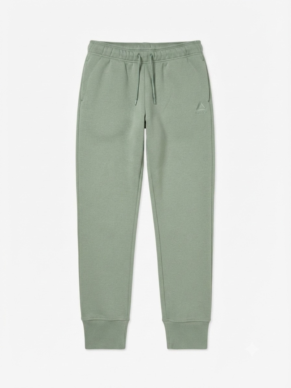 Reebok Sage Green Fleece Joggers Sweatpants Cinch Cuffs Drawstring XS